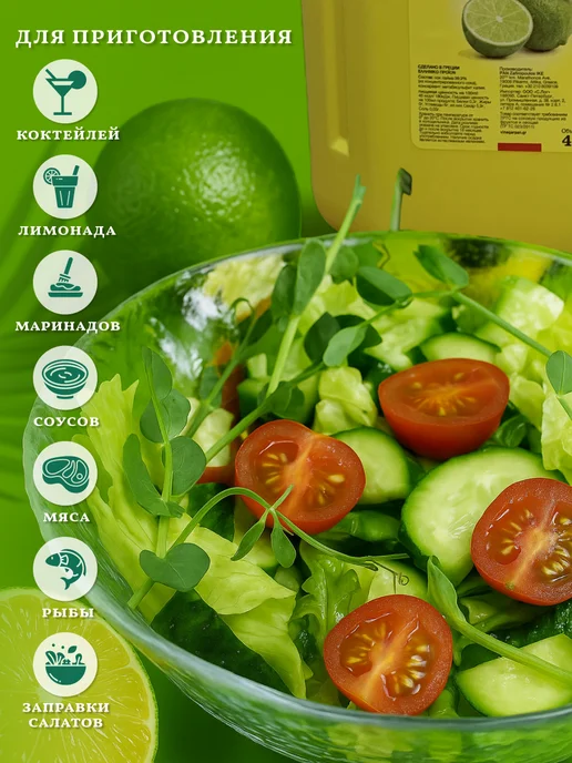 Greek Products Натуральный сок лайма концентрированный 4л, 4 л, фото 2