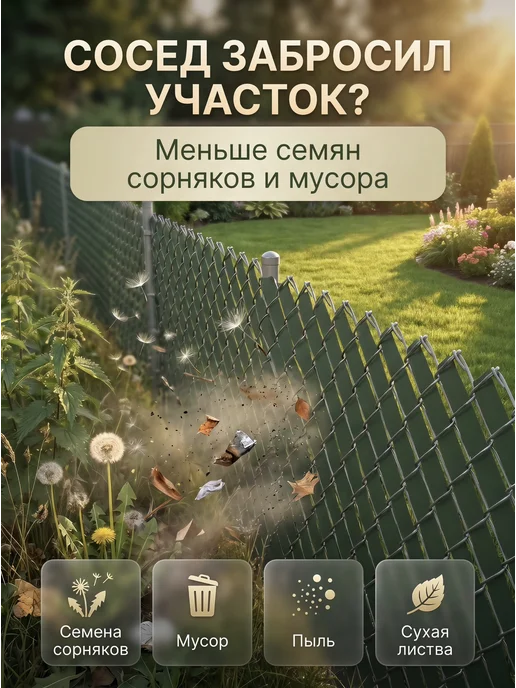 EdgeLock Лента для забора 100 м для рабицы 3D 2D заборов цвет зеленый, 100 м, фото 6