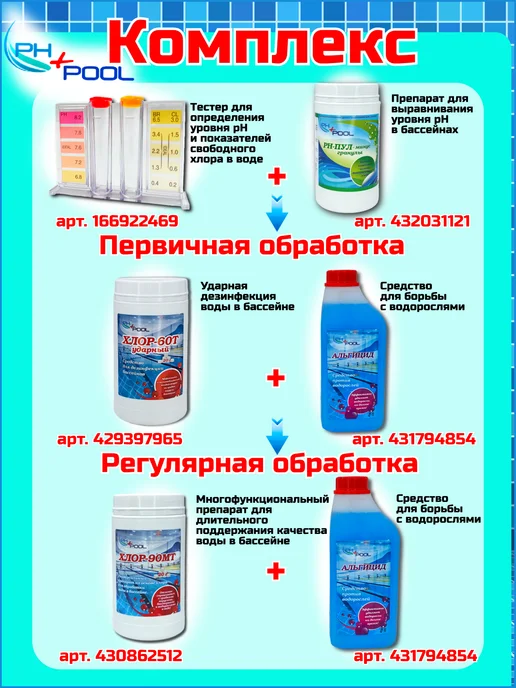 Ph+pool Коагулянт для бассейна быстрый, жидкий 1 л, 1 л, фото 7