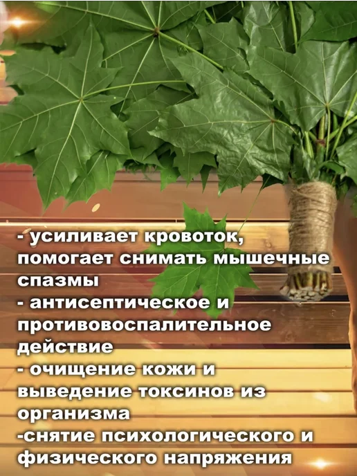 Веник для бани кленовый 1 шт с удобной ручкой, 1 шт, фото 2