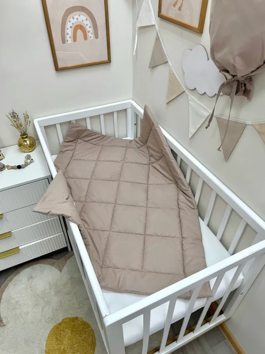 MamiBro Одеяло детское для новорожденных в кроватку, коричневый, фото 6