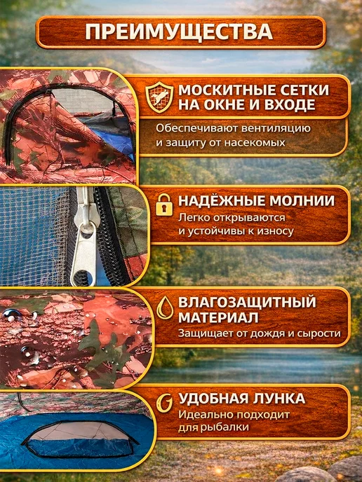 Lucky_Fishing Автоматическая палатка для рыбалки туристическая, вариант, фото 2