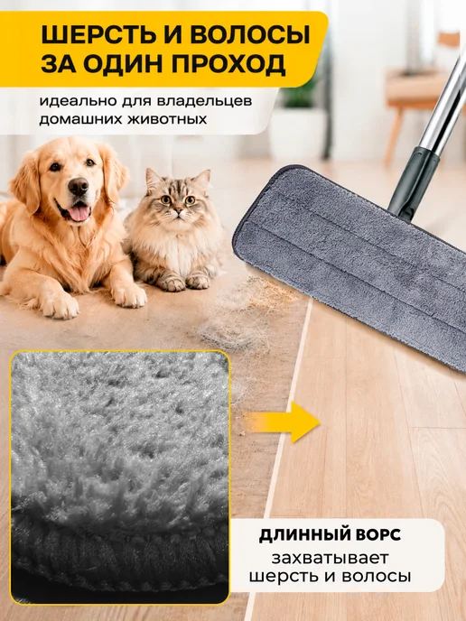 Baizheng Насадки для швабры на липучке с распылителем, серый, фото 2