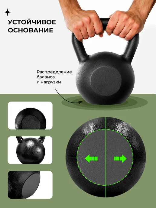 PROIRON Гиря 16 кг чугунная для фитнеса, 20 кг, фото 4