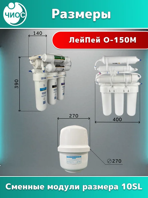 Чистые системы Фильтр для воды обратного осмоса ЛейПей ОСМО О-150М, 150 м, фото 2