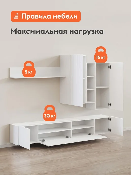 Правила мебели Гостиная мебель Сканди Белый, белый, фото 4