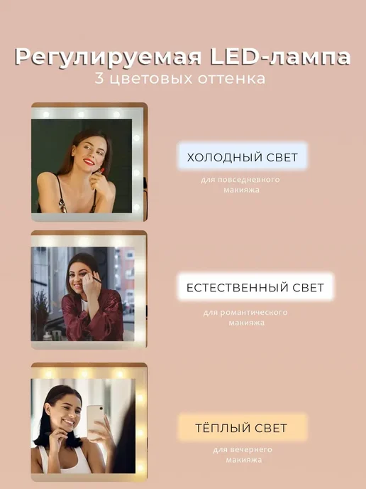 Туалетный столик с прямоугольным зеркалом и ящиками, белый, фото 5