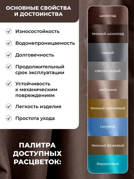 Штора уличная на петлях 3х1,45 Оксфорд 600 капучино, 2.1x1.45, фото 2