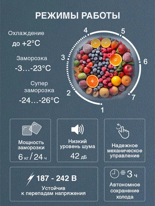 OURSSON Морозильный и холодильный ларь 3в1, 79 л, суперзаморозка, 79 л, фото 2