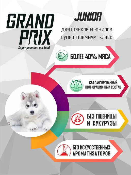 Сухой корм GRAND PRIX для собак, крупные, щенки, ягненок, 2,5 кг, фото 3