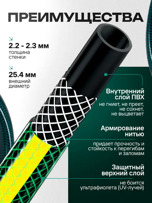 ForPlast Шланг ПВХ Метеор Люкс 1 (25 мм) армированный 25 метров, 25 м, фото 2