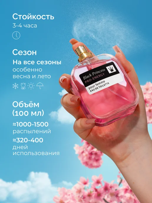 Red Label Pro-Energy Туалетная вода женская Black Princess, черный, фото 6